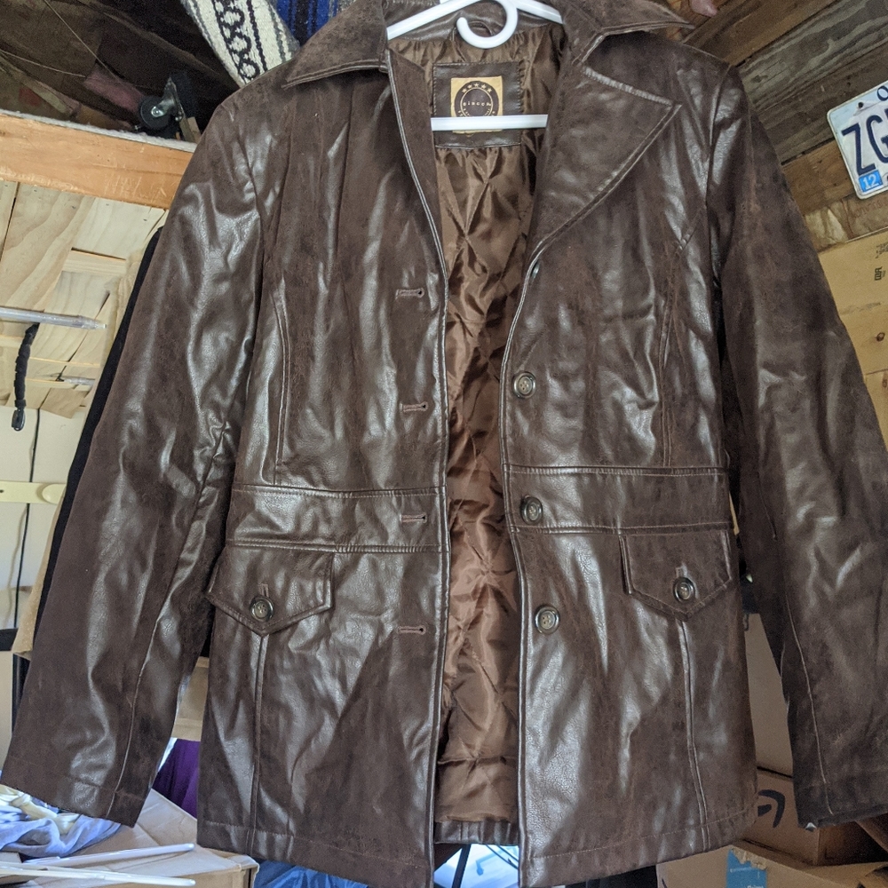 Giacca leather brown jacket